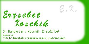 erzsebet koschik business card